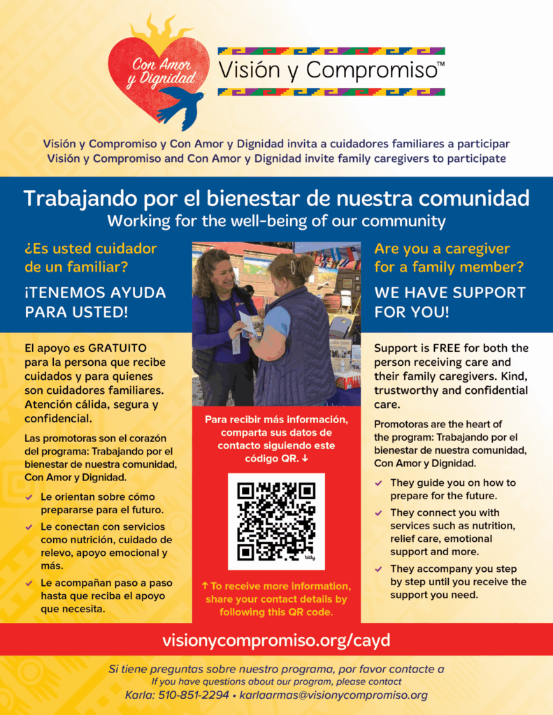 Visión y Compromiso y Con Amor y Dignidad invita a cuidadores familiares a participar